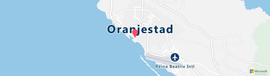 Map of the dive shop S.E. Aruba Fly'n Dive NV