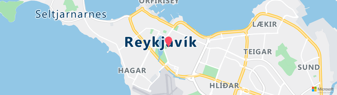 Map of the dive shop Scuba Iceland