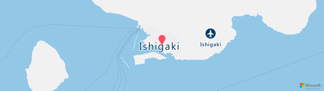 Map of the dive shop Pushynushima Ishigaki